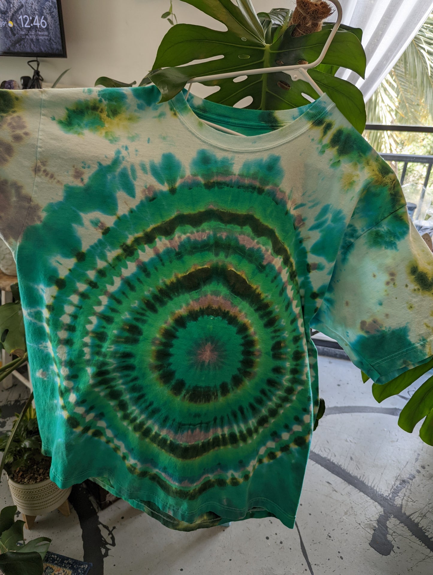 Hand Dyed Art Size XL "Money Tree Mandala"