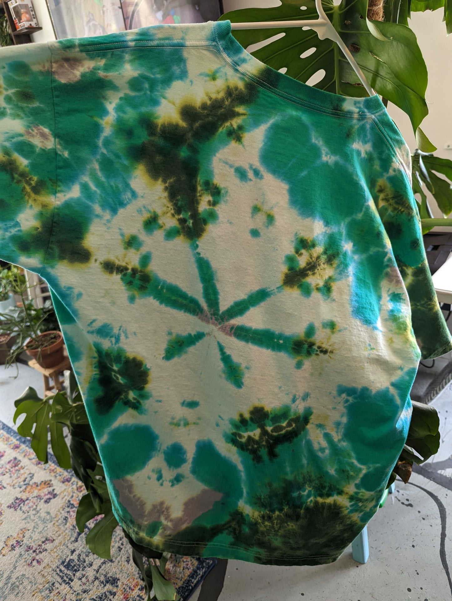 Hand Dyed Art Size XL "Money Tree Mandala"