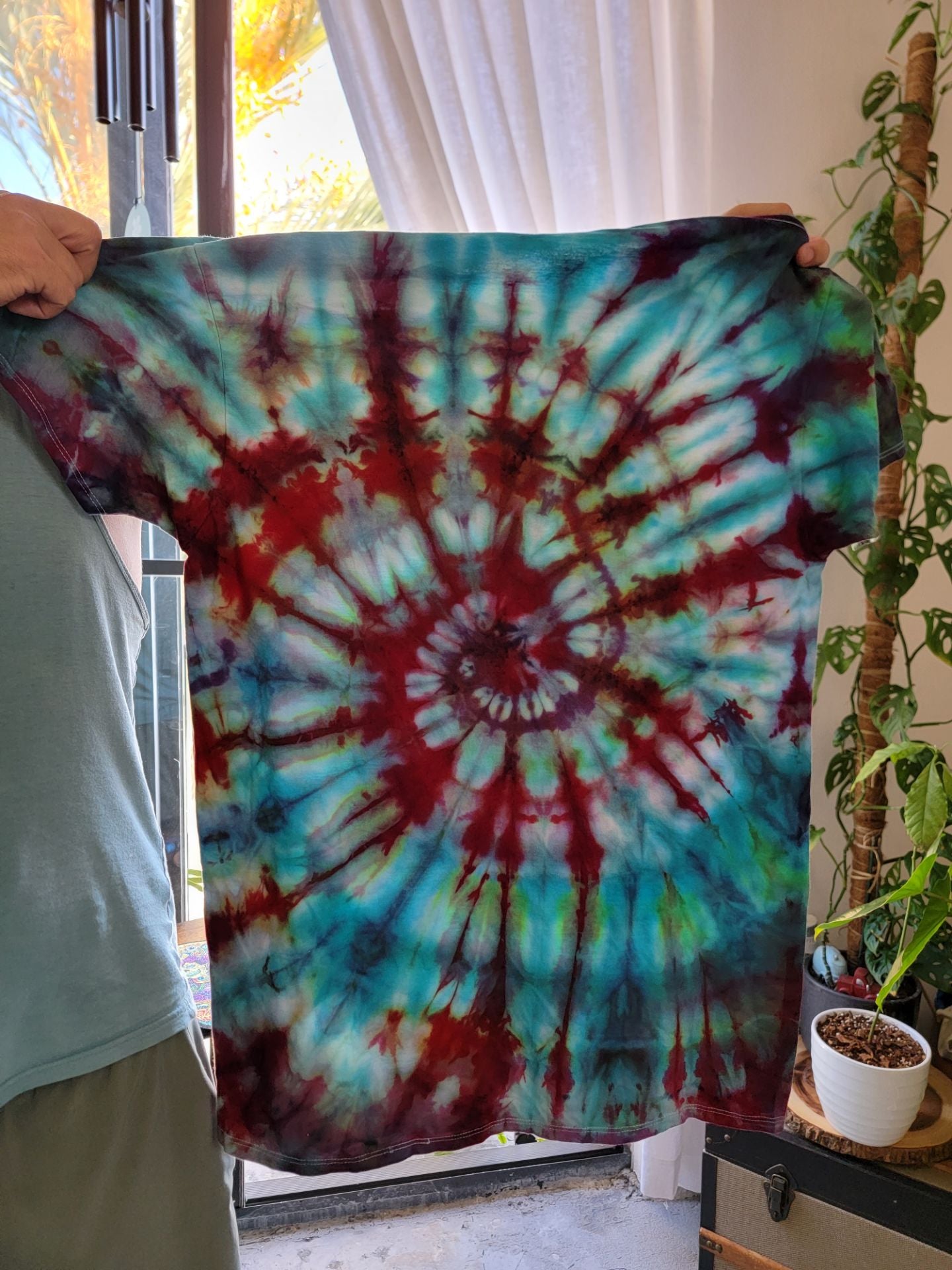 Hand Dyed Art Size Large "Fibonacci Spiral"