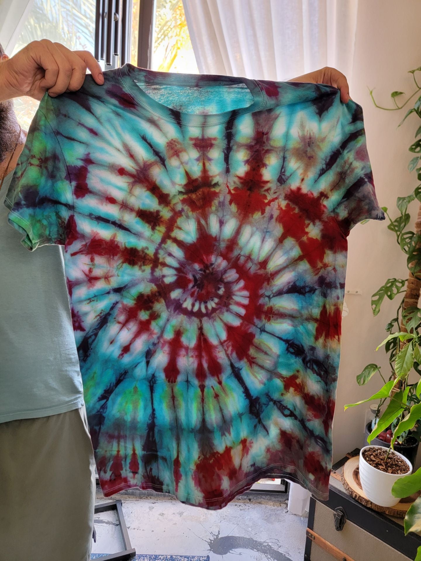 Hand Dyed Art Size Large "Fibonacci Spiral"