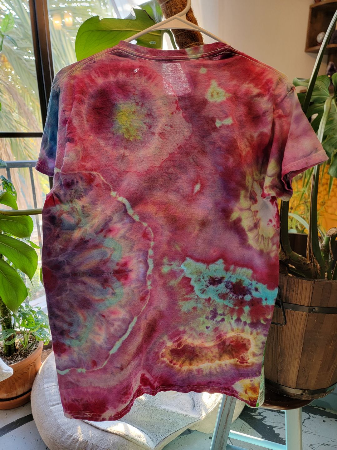 Hand Tie dyed art Size Medium "Microscopic Germs"