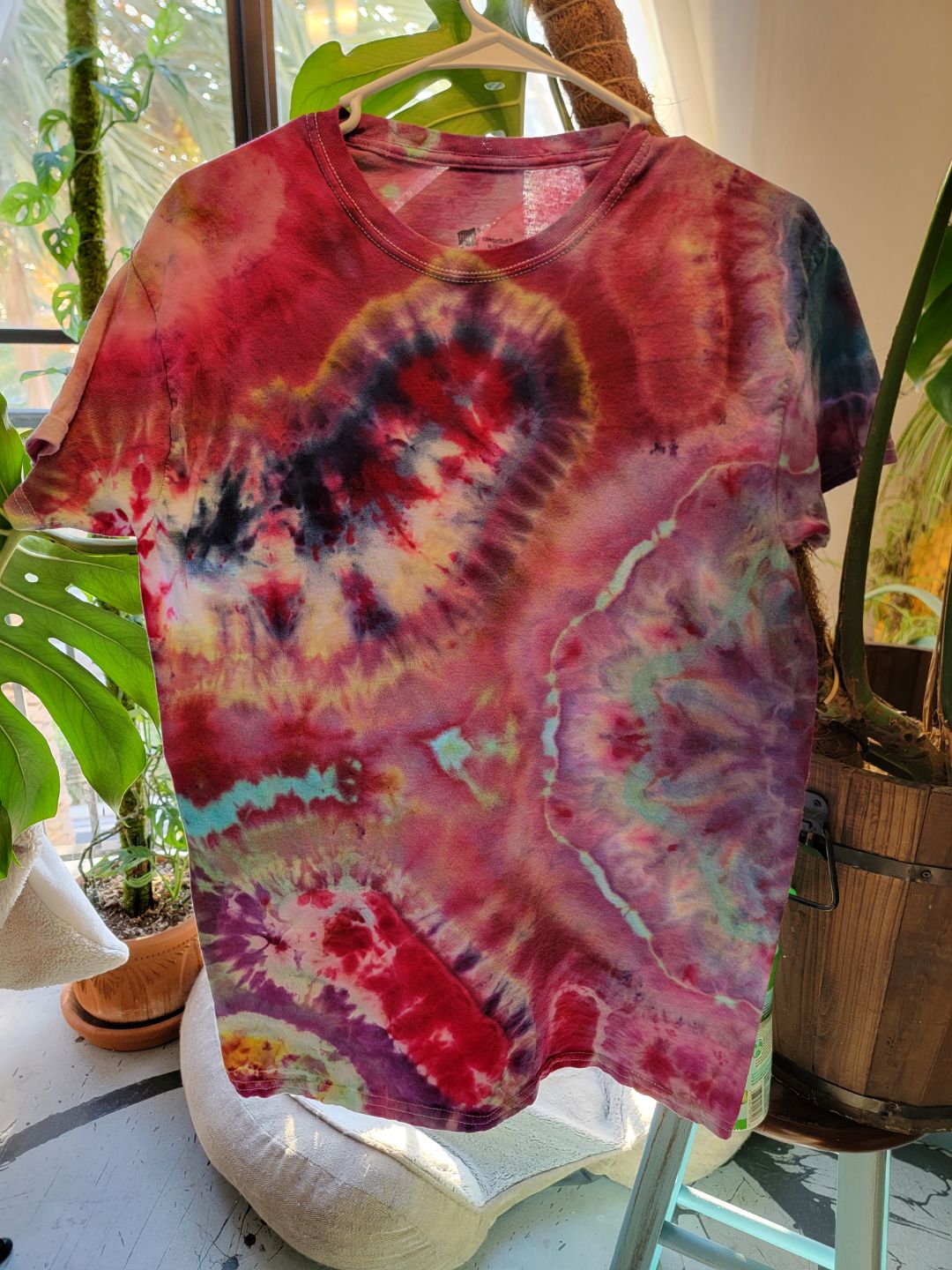 Hand Tie dyed art Size Medium "Microscopic Germs"