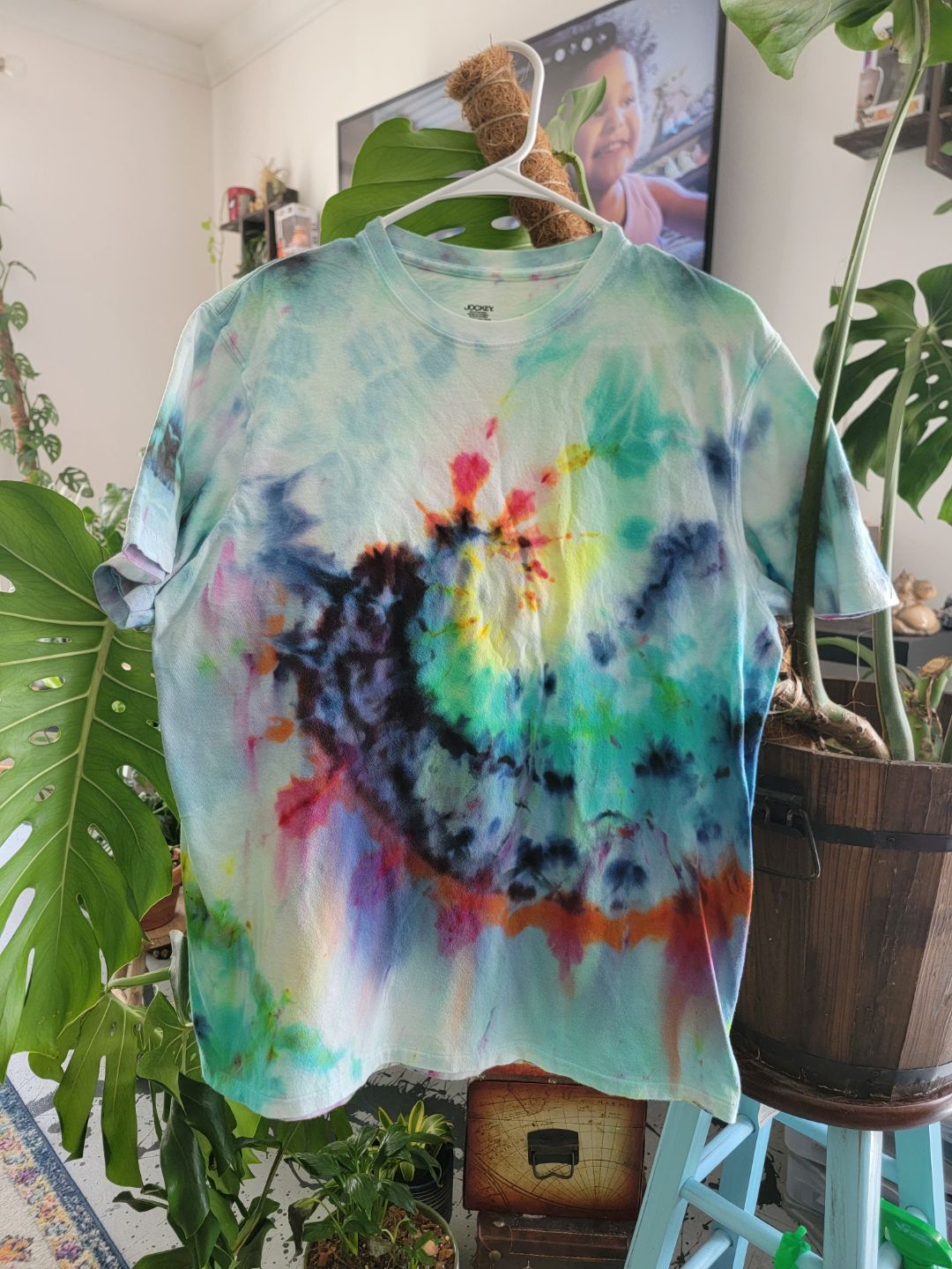 Hand Dyed Art Size Large Jockey Brand Upcycled "Wave of emotions"