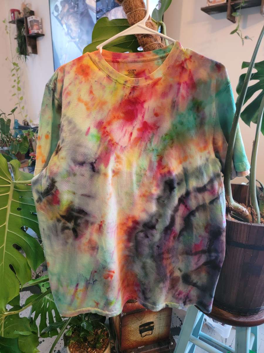 Hand tied dyed art Large "Colors of Chaos"