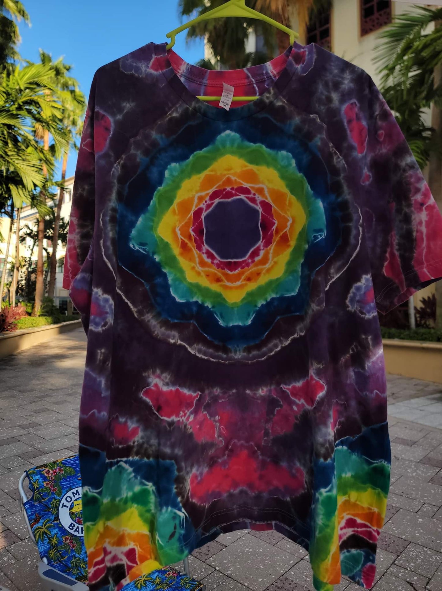 Hand Dyed Art Size 3XL  rainbow mandala