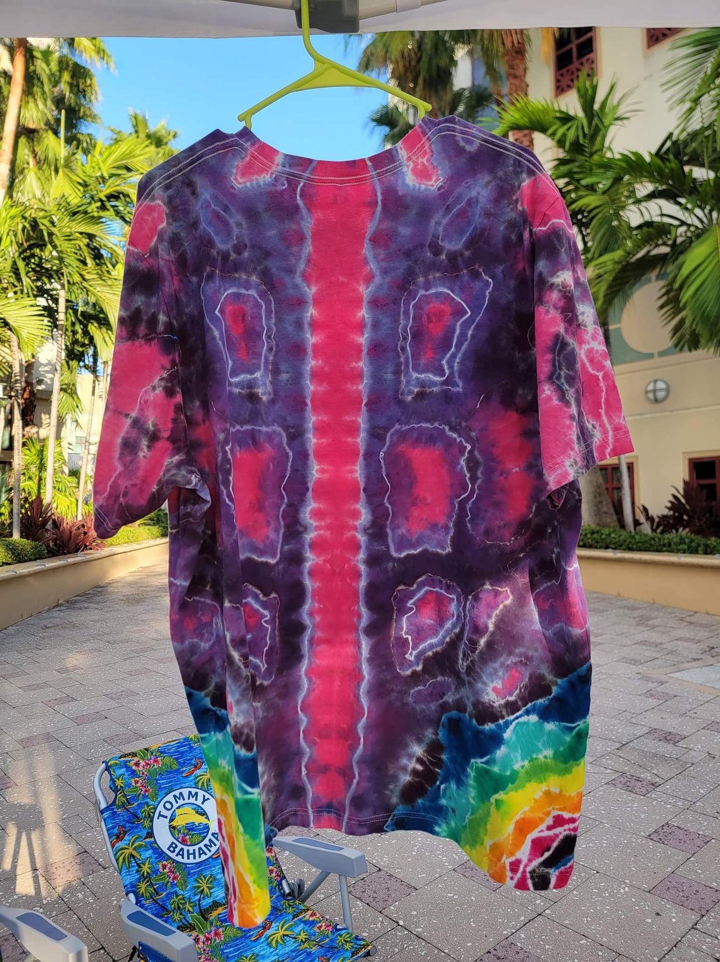 Hand Dyed Art Size 3XL  rainbow mandala