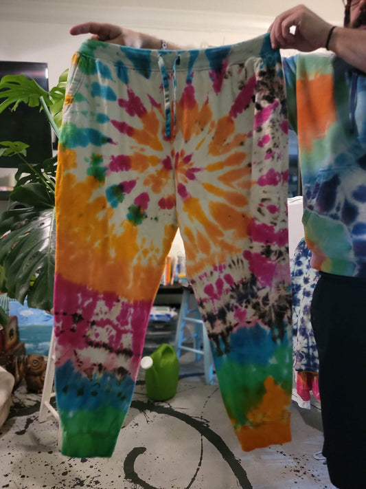 Hand Tied Dye Art XL Joggers