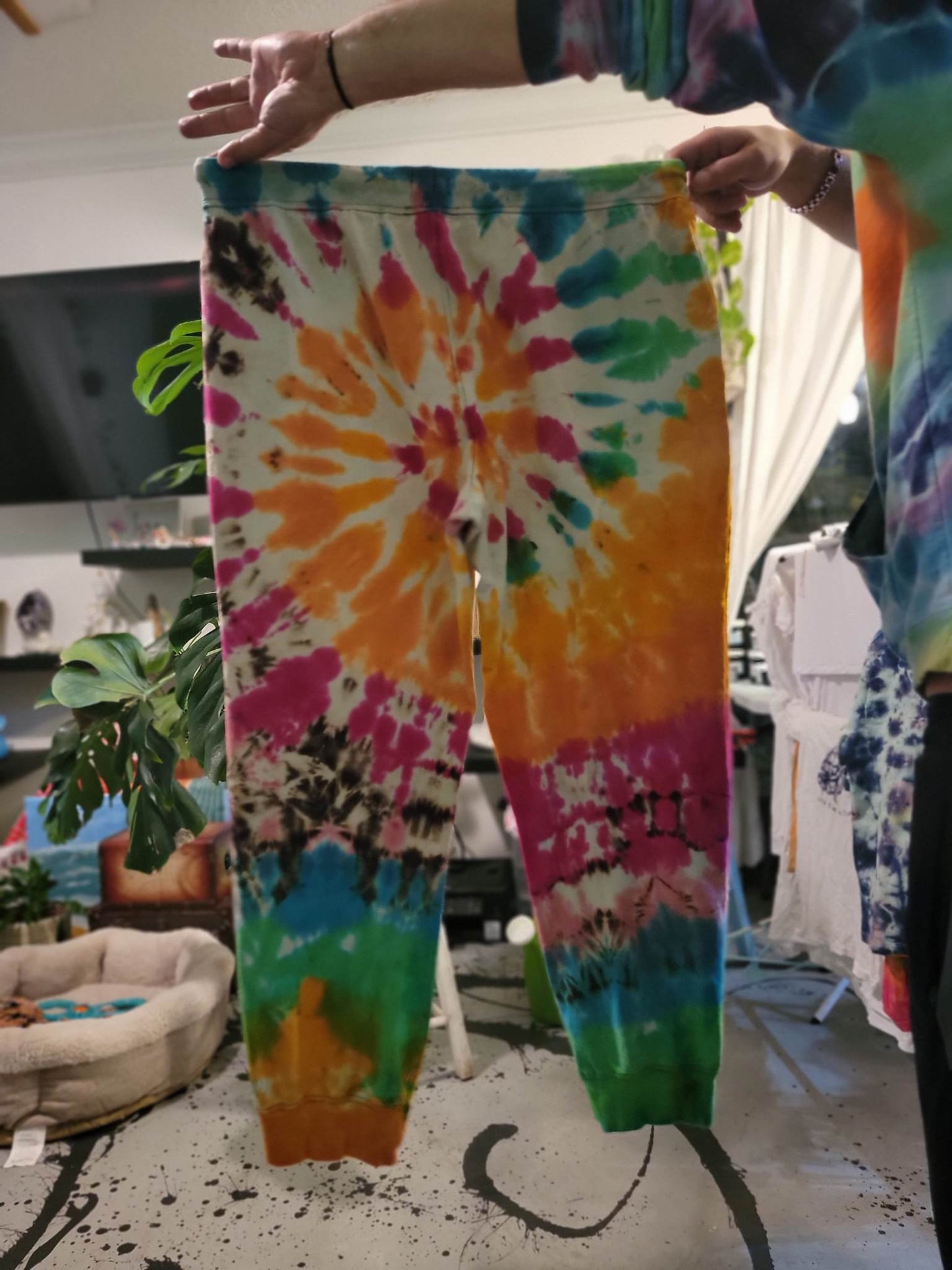 Hand Tied Dye Art XL Joggers