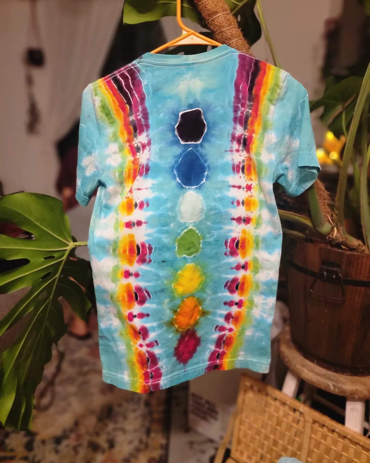 Hand Dyed Art unisex XSmall pocket chakras