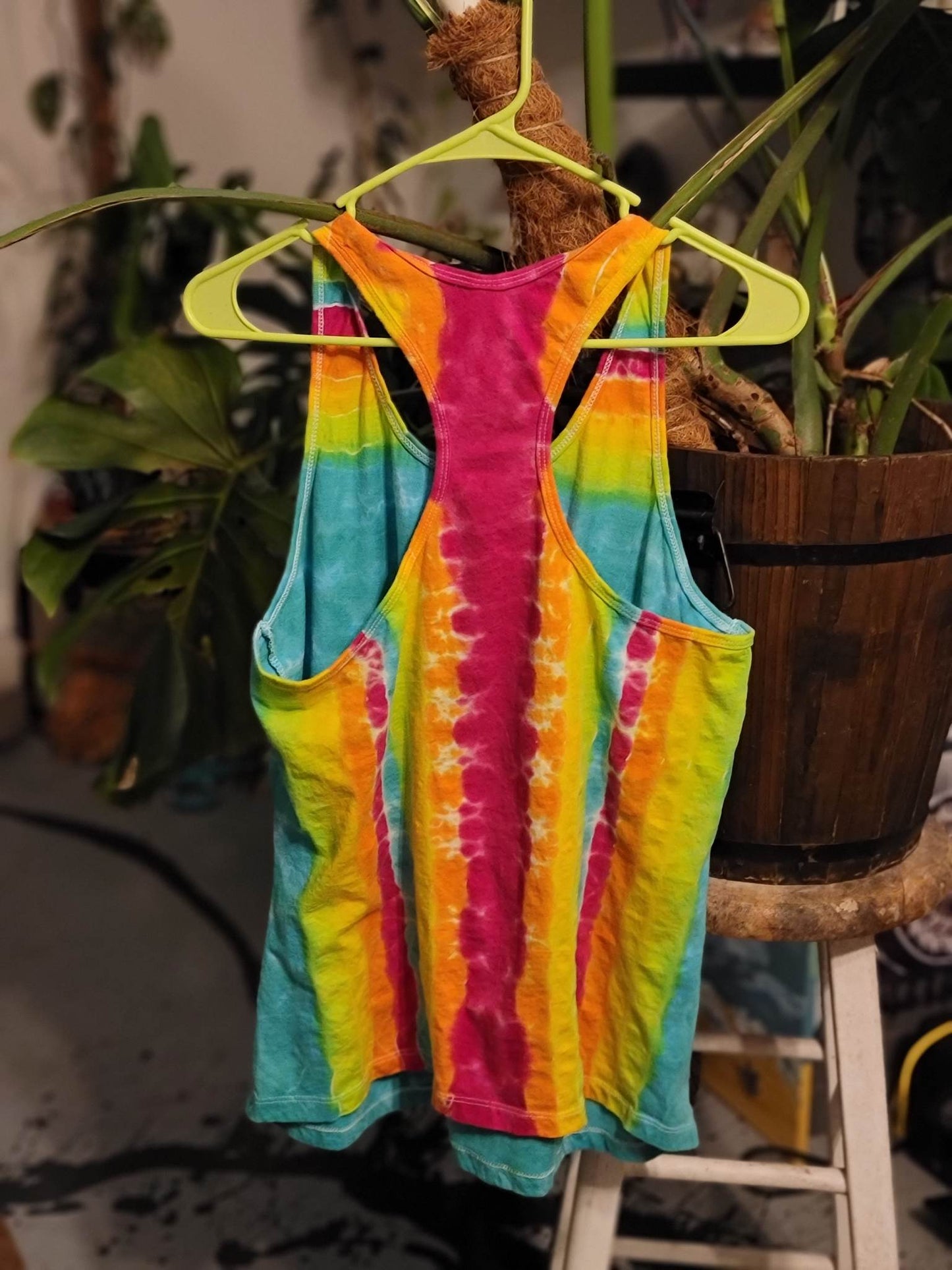 Hand Dyed Art Size Women's XXL razor back Tank